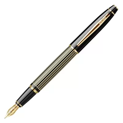 SCRİKSS Noble 35L Dolmakalem Çizgi Desenli Siyah Altın 35 